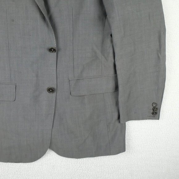 Massimo Dutti Blazer Jacket Mens 40R Gray Two Button Double Vented Wool - Picture 3 of 16